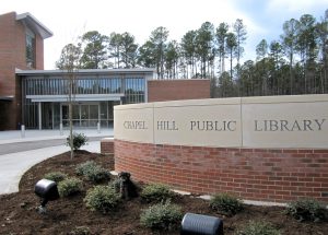 Image of exterior of Chapel Hill Public Library Entrance