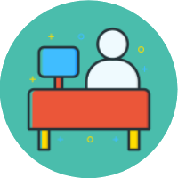 online job searching class icon