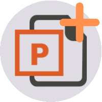 Microsoft PowerPoint logo with plus symbol